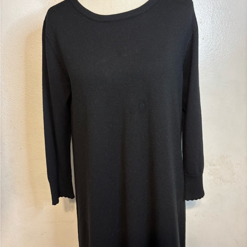 Chic Black Cashmere Knit Sweater Dress